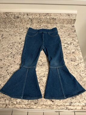 Girls Dark Blue Denim Bell Bottom Jeans